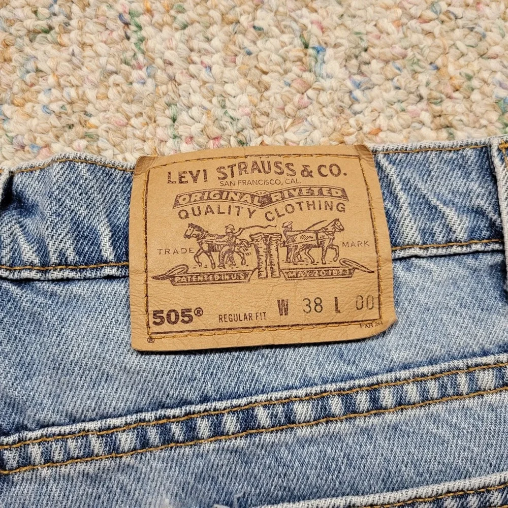 Levi's 505 Shorts Mens 38 Blue Vintage 90s Orange Tab‎ Made in USA Denim Jorts